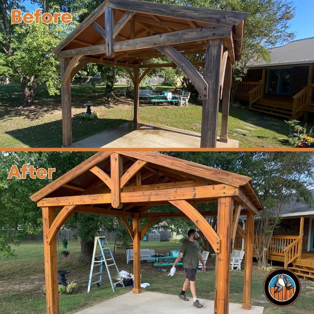 A range of stained wood projects